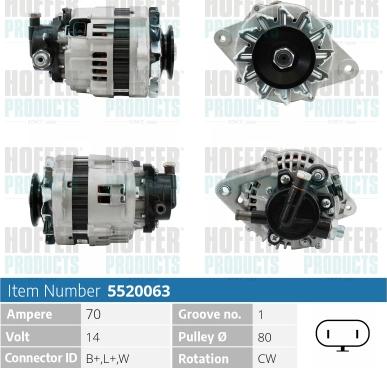 Hoffer H5520063 - Alternatore www.autoricambit.com