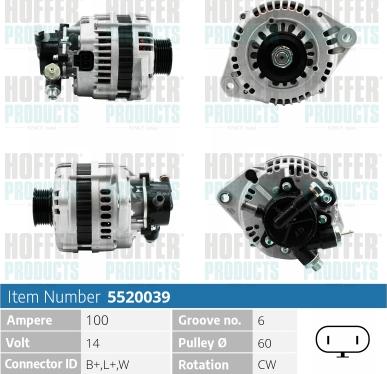 Hoffer H5520039 - Alternatore www.autoricambit.com