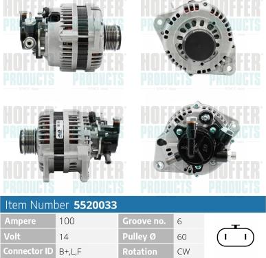 Hoffer H5520033 - Alternatore www.autoricambit.com