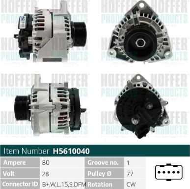 Hoffer H5610040 - Alternatore www.autoricambit.com