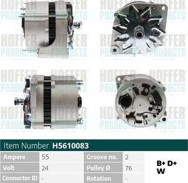 Hoffer H5610083 - Alternatore www.autoricambit.com