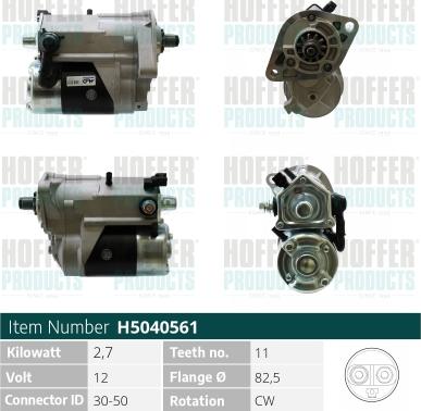 Hoffer H5040561 - Motorino d'avviamento www.autoricambit.com