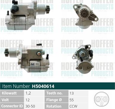 Hoffer H5040614 - Motorino d'avviamento www.autoricambit.com