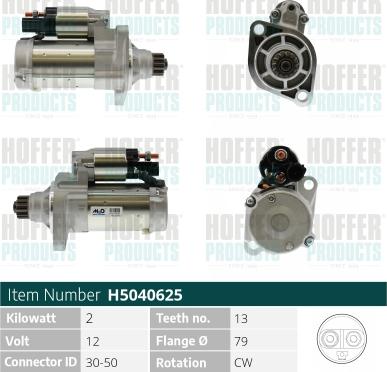 Hoffer H5040625 - Motorino d'avviamento www.autoricambit.com