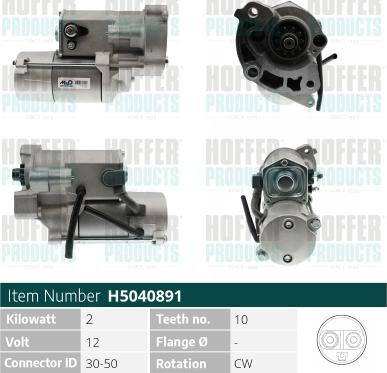 Hoffer H5040891 - Motorino d'avviamento www.autoricambit.com