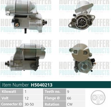 Hoffer H5040213 - Motorino d'avviamento www.autoricambit.com