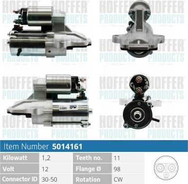 Hoffer H5014161 - Motorino d'avviamento www.autoricambit.com