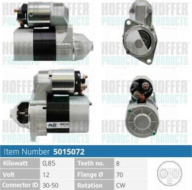 Hoffer H5015072 - Motorino d'avviamento www.autoricambit.com