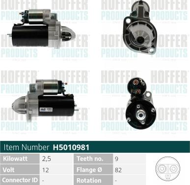 Hoffer H5010981 - Motorino d'avviamento www.autoricambit.com