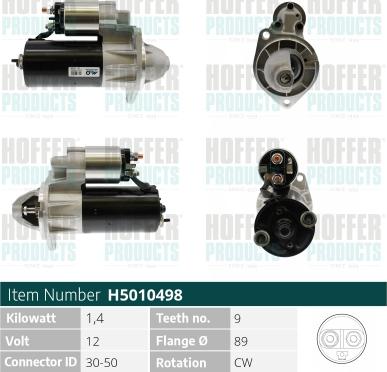 Hoffer H5010498 - Motorino d'avviamento www.autoricambit.com