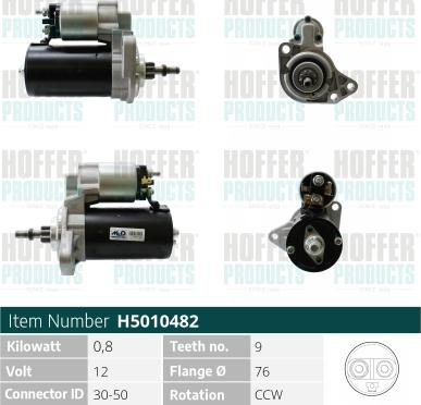 Hoffer H5010482 - Motorino d'avviamento www.autoricambit.com