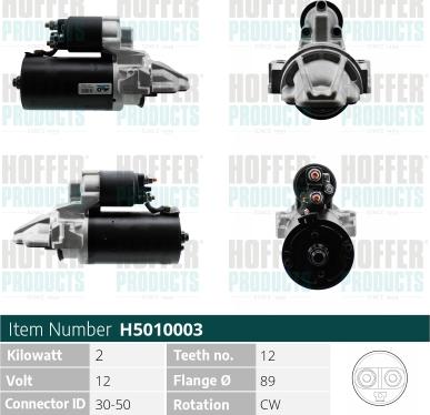 Hoffer H5010003G - Motorino d'avviamento www.autoricambit.com