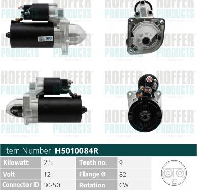 Hoffer H5010084R - Motorino d'avviamento www.autoricambit.com