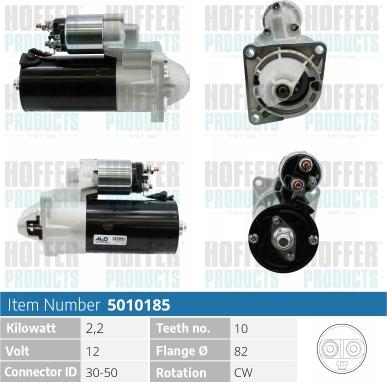 Hoffer H5010185 - Motorino d'avviamento www.autoricambit.com