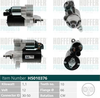 Hoffer H5010376 - Motorino d'avviamento www.autoricambit.com