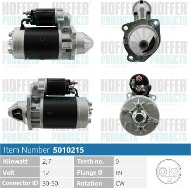 Hoffer H5010215 - Motorino d'avviamento www.autoricambit.com