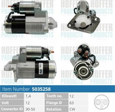 Hoffer H5035258 - Motorino d'avviamento www.autoricambit.com