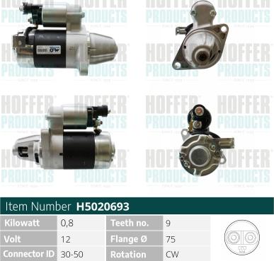 Hoffer H5020693 - Motorino d'avviamento www.autoricambit.com