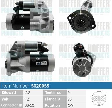 Hoffer H5020055 - Motorino d'avviamento www.autoricambit.com