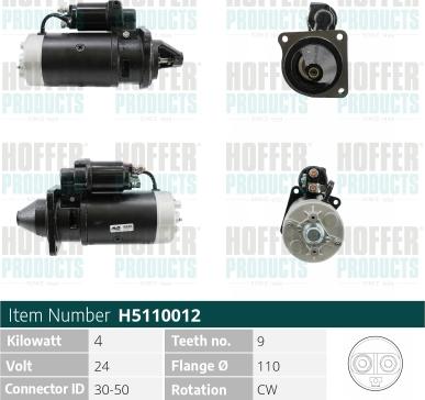 Hoffer H5110012 - Motorino d'avviamento www.autoricambit.com