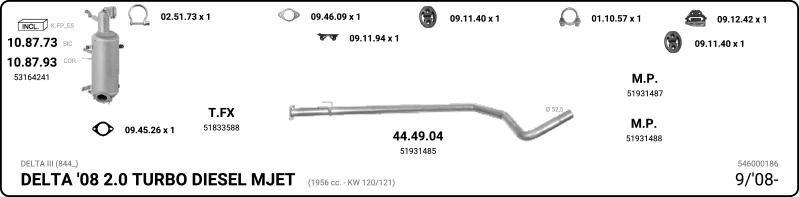 Imasaf 546000186 - Impianto gas scarico www.autoricambit.com