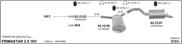 Imasaf 558000101 - Impianto gas scarico www.autoricambit.com