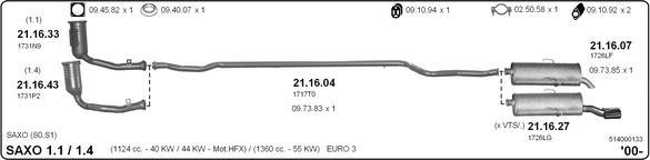 Imasaf 514000133 - Impianto gas scarico www.autoricambit.com