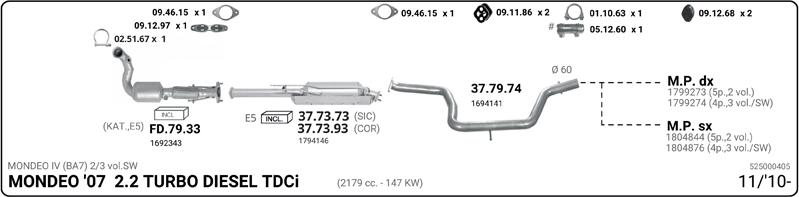 Imasaf 525000405 - Impianto gas scarico www.autoricambit.com