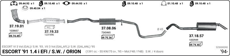 Imasaf 525000090 - Impianto gas scarico www.autoricambit.com