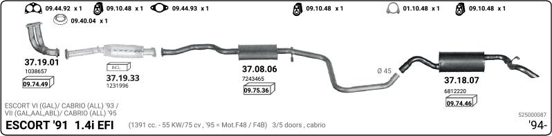 Imasaf 525000087 - Impianto gas scarico www.autoricambit.com