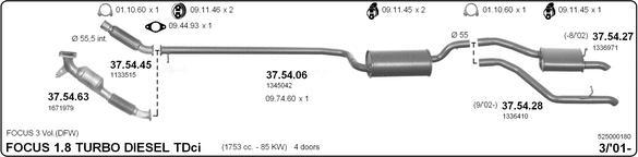 Imasaf 525000180 - Impianto gas scarico www.autoricambit.com