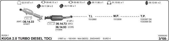 Imasaf 525000393 - Impianto gas scarico www.autoricambit.com