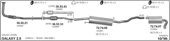 Imasaf 525000212 - Impianto gas scarico www.autoricambit.com