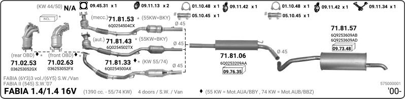 Imasaf 575000001 - Impianto gas scarico www.autoricambit.com