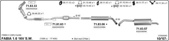 Imasaf 575000083 - Impianto gas scarico www.autoricambit.com