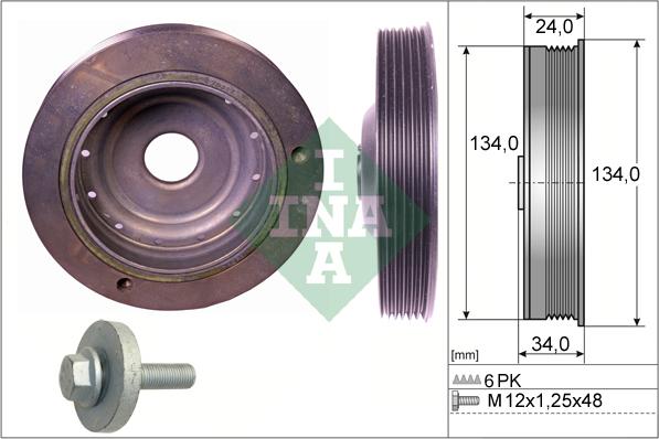 INA 544 0091 20 - Puleggia cinghia, Albero a gomiti www.autoricambit.com