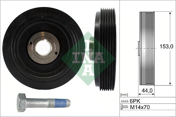 INA 544 0042 20 - Puleggia cinghia, Albero a gomiti www.autoricambit.com