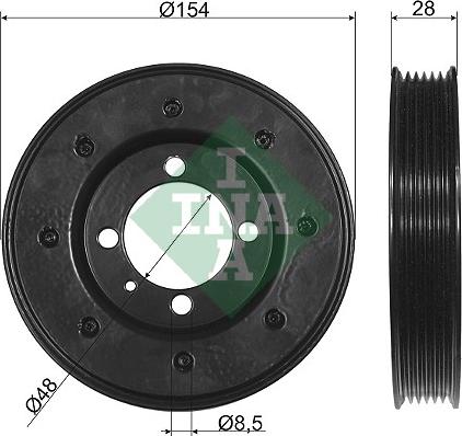 INA 544 0081 10 - Puleggia cinghia, Albero a gomiti www.autoricambit.com