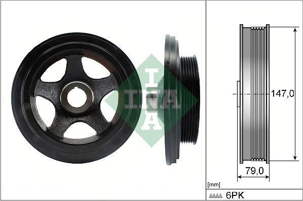 INA 544 0142 10 - Puleggia cinghia, Albero a gomiti www.autoricambit.com