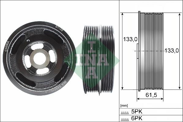 INA 544 0167 10 - Puleggia cinghia, Albero a gomiti www.autoricambit.com