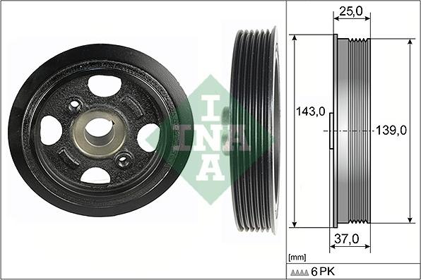 INA 544 0109 10 - Puleggia cinghia, Albero a gomiti www.autoricambit.com