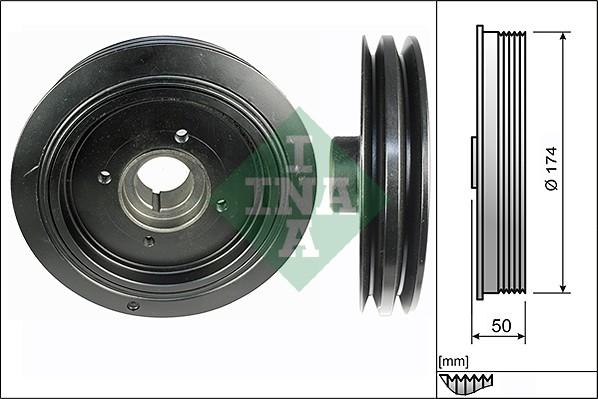 INA 544 0107 10 - Puleggia cinghia, Albero a gomiti www.autoricambit.com