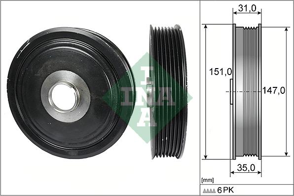 INA 544 0110 10 - Puleggia cinghia, Albero a gomiti www.autoricambit.com