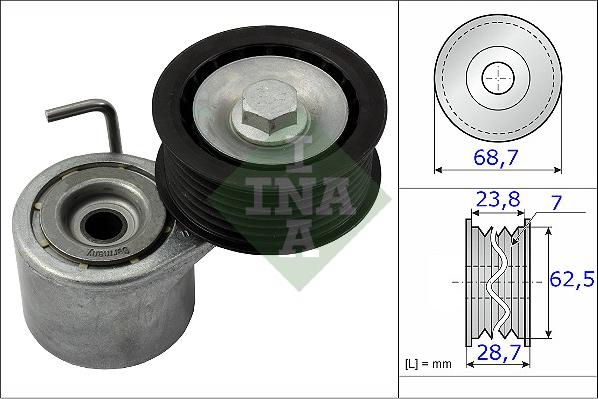 INA 534 0487 10 - Tendicinghia, Cinghia Poly-V www.autoricambit.com