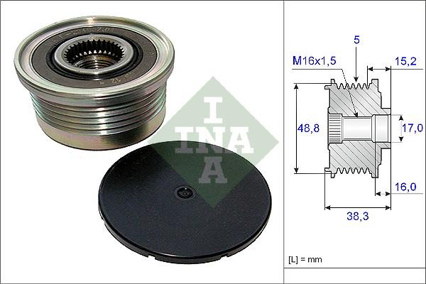 INA 535 0048 10 - Puleggia cinghia, Alternatore www.autoricambit.com