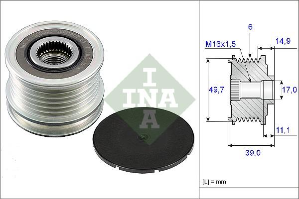 INA 535 0050 10 - Puleggia cinghia, Alternatore www.autoricambit.com