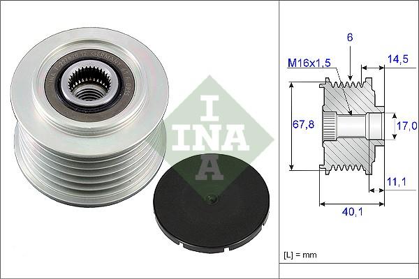 INA 535 0052 10 - Puleggia cinghia, Alternatore www.autoricambit.com