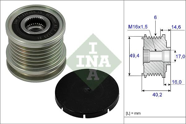 INA 535 0001 10 - Puleggia cinghia, Alternatore www.autoricambit.com