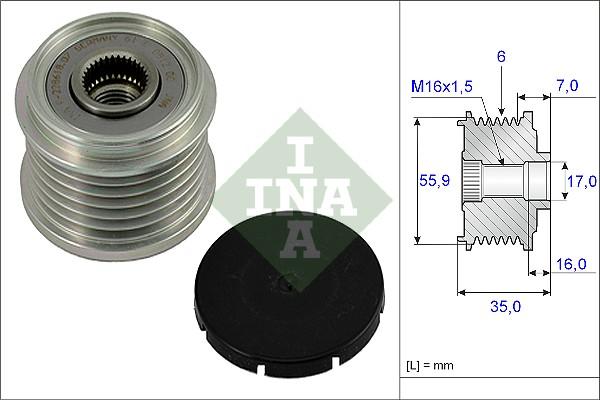 INA 535 0014 10 - Puleggia cinghia, Alternatore www.autoricambit.com