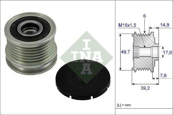 INA 535 0015 10 - Puleggia cinghia, Alternatore www.autoricambit.com